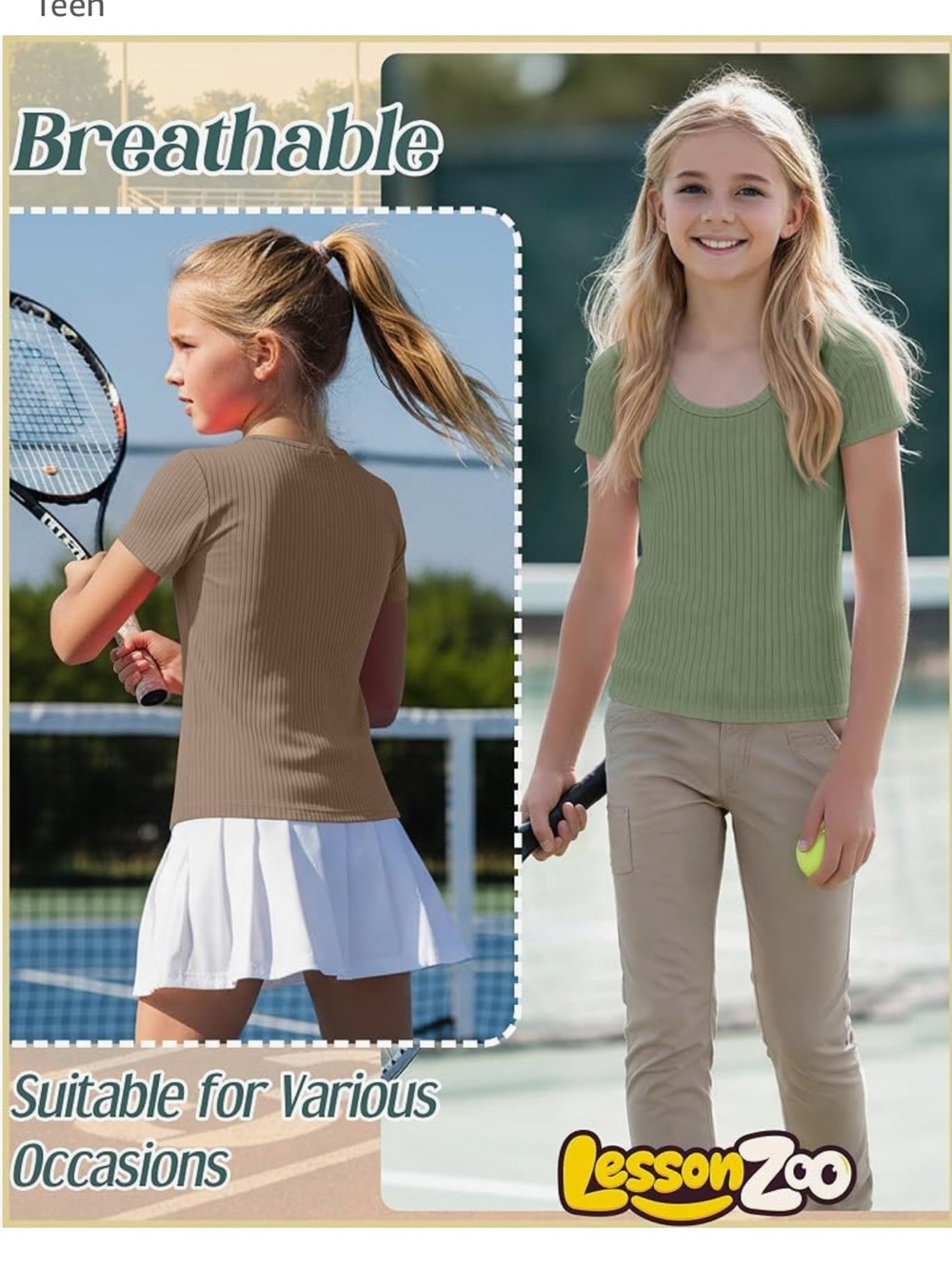 LessonZoo 4 13-14 Years Pack Girls' Short Sleeve T-Shirts NWT #Lux-Q